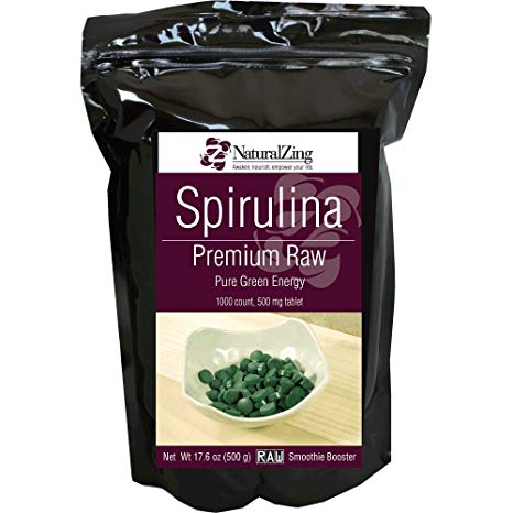 Raw Organic Spirulina 1000 Tablets-500 mg.