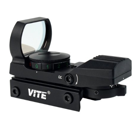 VITE Green and Red Dot Sight with 4 Reticles and 5 Levels of Brightness