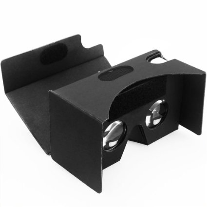 Daisen-tech Google Black Cardboard VR V2.0 Virtual Reality DIY 3D Glasses for Smartphone with Headband - Easy Setup