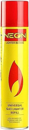 Neon Lighter Gas Refill Butane Universal Fluid Fuel Ultra Refined 300ml 10.14 Oz Yellow