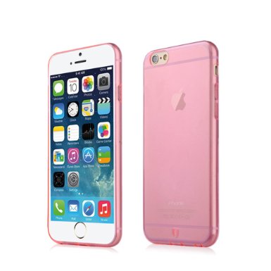 Baseus Simple Series iPhone6 Plus iPhone 6s Plus Case Ultra Thin Transparent Soft TPU Case With Anti-dust Cover Protective Case for Apple iphone 6 plus 5.5 inch (Pink-5.5'')