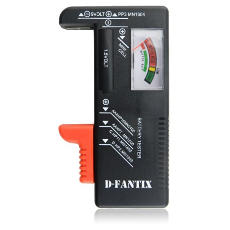 D-FantiX Battery Tester Battery Checker for AA AAA C D 9V 1.5V Button Cell Batteries (Model: BT-168)