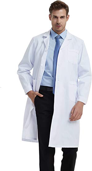 BSTT Men Lab Coat White Medical Uniforms Scrubs