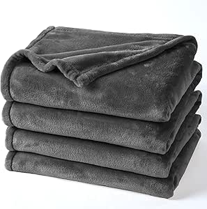 PHF Ultra Soft Fleece Blanket King Size, No Shed No Pilling Luxury Plush Cozy 300GSM Lightweight Blanket for Bed, Couch, Chair, Sofa Suitable for All Season, 108" x 90", Dark Grey