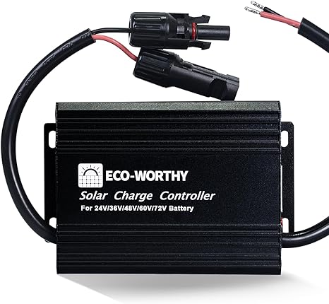 ECO-WORTHY 12A Boost MPPT Solar Charge Controller Solar Panel Regulator for 24V/36V/48V/60V/72V Lead-Acid, LiFePO4, Gel, Flooded Battery in Golf Cart Electric Vehicles Solar System