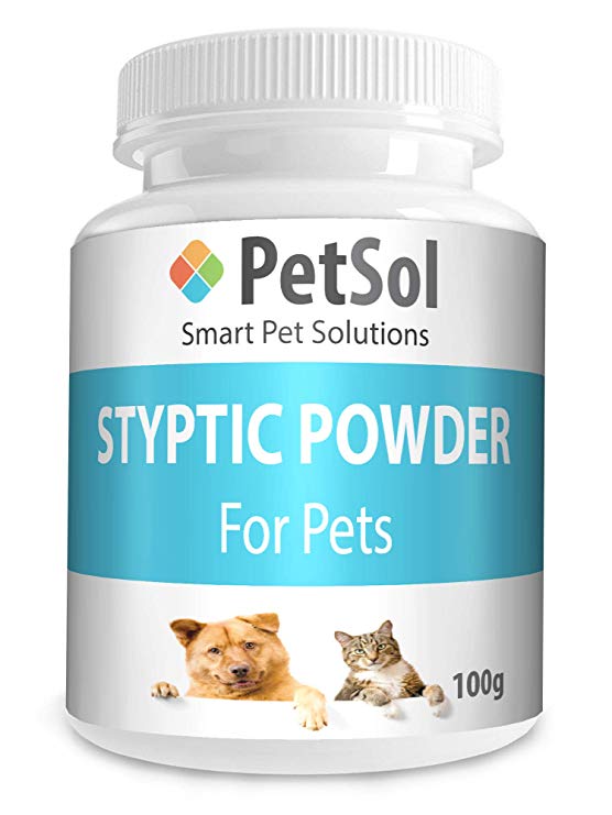 PetSol Styptic Powder For Dogs, Cats, Birds, Rabbits & Pets (100g) Rapidly Stop Bleeding Fast Caused By Nails, Cuts, Grooming | Nail Care, First Aid & Skin Protector