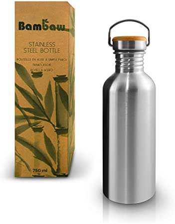 Bambaw Water Bottle | Stainless Steel Water Bottle | Eco Friendly Reusable Bottle | Leakproof and Sustainable Metal Water Bottle| Eco Water Bottle