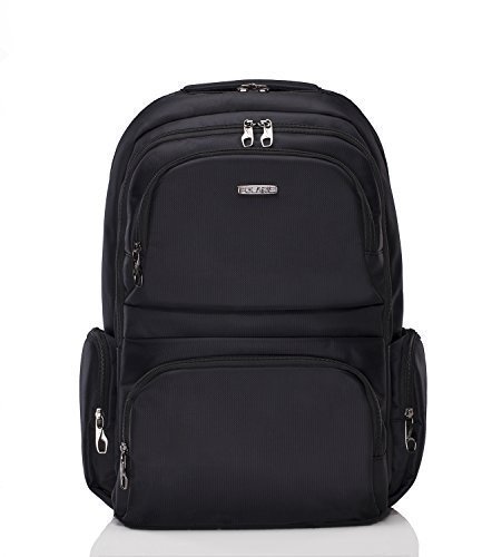 Polaris Laptop Backpack with Hidden Laptop Compartment and Anti-thief Zipper (Black)