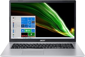 Acer 2022 Newest Aspire 3 Laptop, 17.3 inch HD Display, Intel Core i3-1115G4, 12GB RAM, 512GB SSD, Intel UHD Graphics, Wi-Fi, Windows 11 Home, Silver, Bundle with JAWFOAL