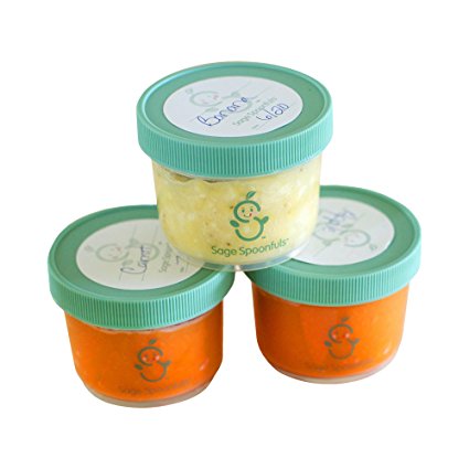 Baby Food Storage Containers - Sage Spoonfuls Mini 4oz Storage Jars (3pk) - BPA Free