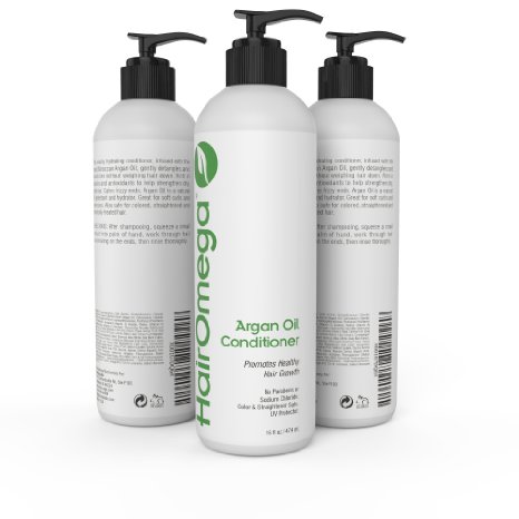 Hairomega Argan Oil DHT Blocker Conditioner for Hair Loss and Dandruff - Supports Healthier, Stronger, Longer Hair Growth