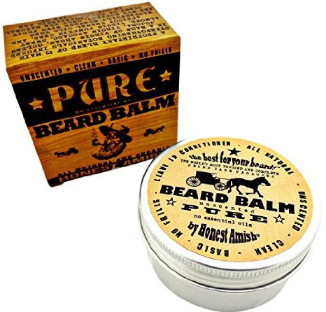 Honest Amish - PURE - Fragrance Free Beard Balm - All Natural - 2 ounce