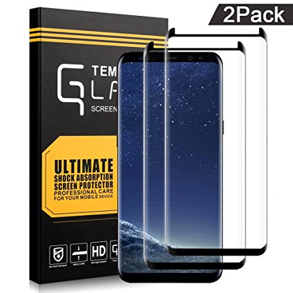 XUZOU Glass Protector,Samsung Galaxy S8 Screen Protector, [Tempered Glass], Bubble Free (2 PACK)