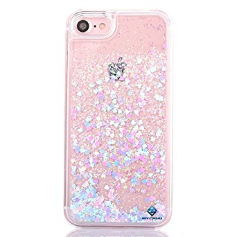iPhone 6s case,iphone 6 case, Liujie Liquid, Cool Quicksand Moving Stars Bling Glitter Floating Dynamic Flowing Case Liquid Cover for Iphone 6 (bear pink)