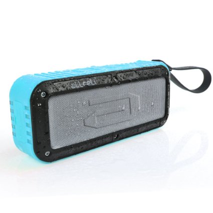 Powerful Outdoor and Shower Bluetooth Speaker, aLLreLi Portable Bluetooth 4.0 Speaker with 8 Hour Rechargeable Battery Life, Powerful Audio Driver, Pairs with All Bluetooth Devices (Blue)