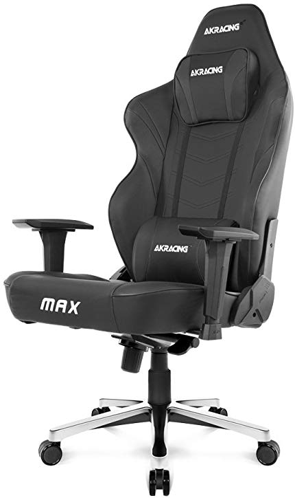 AKRacing Master Series MAX Gaming Chair with Wide Flat Seat, Black - PC/ Mac/ Linux