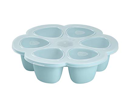 BEABA Silicone Multiportions Baby Food Tray, Oven Safe, Made in Italy, Sky, 5 oz