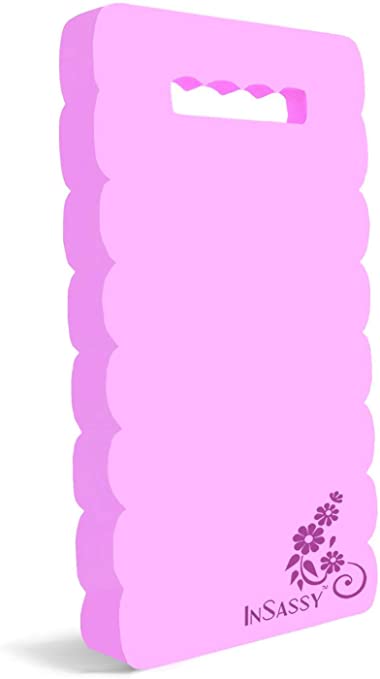 InSassy Garden Kneeler Pad - Kneeling Mat for Gardening Baby Bath Yoga Exercise & Prayer - High Density Foam Knee Pad for Work, Pink (Large - 18 x 8 1/4 x 4/5 Inches)