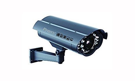 Proxy PCN2060HR 700 TVL CCD Long Range Weatherproof Outdoor Camera with Varifocal Lens, 260-Feet Night Vision and Dual Voltage AC 24V / DC 12V (Silver)