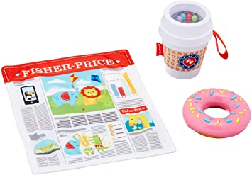 Fisher-Price On-The-Go Breakfast Gift Set, 3 take-Along Sensory Toys for Baby Ages 3 Months and Older