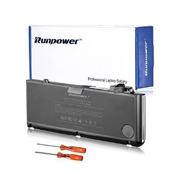Runpower New Laptop Battery for Apple A1322 A1278 Mid 2009 Mid 2010 Early 2011 Late 2011 Mid 2012 Version Unibody MacBook Pro 13 inch MD101LLA MC374LLA MB990LLA MB991LLA MC700LLA  Two Free Screwdrivers - 18 Months Warranty Li-Polymer 6-cell 65Wh6000mAh