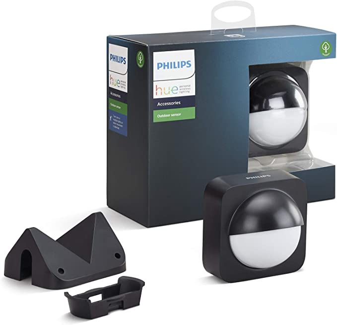 Philips Hue Dusk-to-Dawn Outdoor Motion Sensor for Smart Home, Wireless and Easy to Install (Hue Hub Required, for Use with Philips Hue Smart Lights), Multicolour (929001975803)