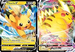 PoKéMoN Pikachu V & Vmax - SWSH285 SWSH286 Pokemon Black Star Promo Card Set Crown Zenith