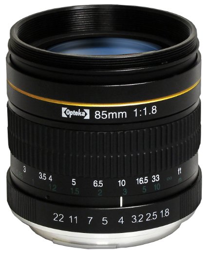 Opteka 85mm f/1.8 Manual Focus Aspherical Medium Telephoto Lens for Canon EOS 70D, 60D, 60Da, 50D, 7D, 6D, 5D, 5DS, 1Ds, Rebel T6s, T6i, T5i, T5, T4i, T3i, T3, T2i and SL1 Digital SLR Cameras