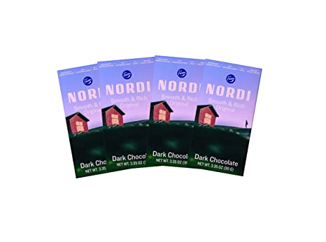 Nordi by Fazer Dark Chocolate Bars, Smooth and Rich Original, 3.35 oz bar, 4 Count, Crafted in Finland, 100% Sustainable Cocoa, 70% Cocoa, Non-GMO Project Verified