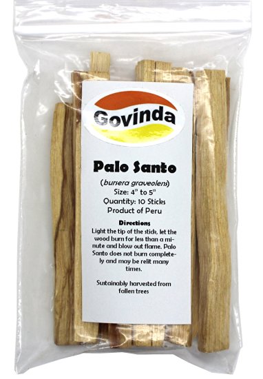 Govinda® Palo Santo Wood Incense - 10 Sticks - 4 Inch to 5 Inch Tall