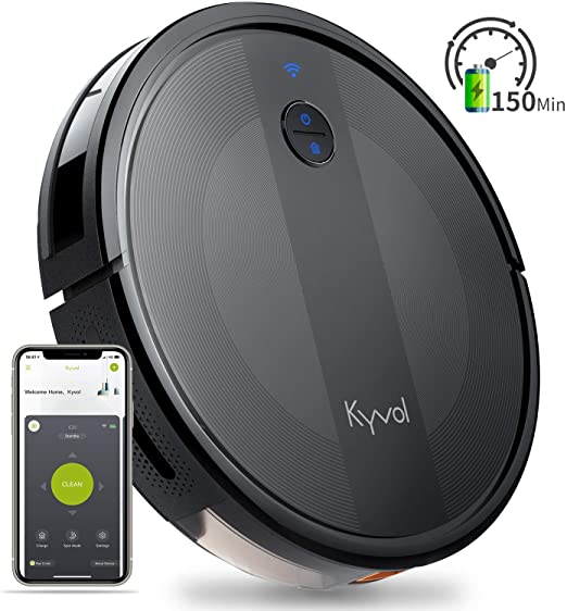 Kyvol Cybovac E20 Robot Vacuum Cleaner, 2000Pa Suction, 150 min Runtime, Boundary Strips Included, Quiet, Super-Thin, Self-Charging, Compatible with Alexa, Ideal for Pet Hair, Carpets, Hard Floors