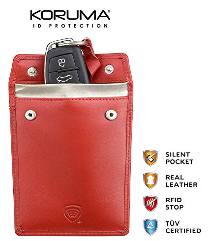 KORUMA Signal Blocker Case for car key - Security Pouch - Faraday Bag for car key - Effective Premium RFID Protector for Key Fob - KUK-96PR (Red)