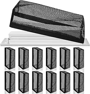 Zonon 12 Pcs Floor Register Cover Floor Register Trap Cover Screen Vent Screen for Home Floor Register Vent Mesh Elastic Band Filter Floor Register Trap Keeps Pet Hair, Food Out (Black,6 x 12 inch)