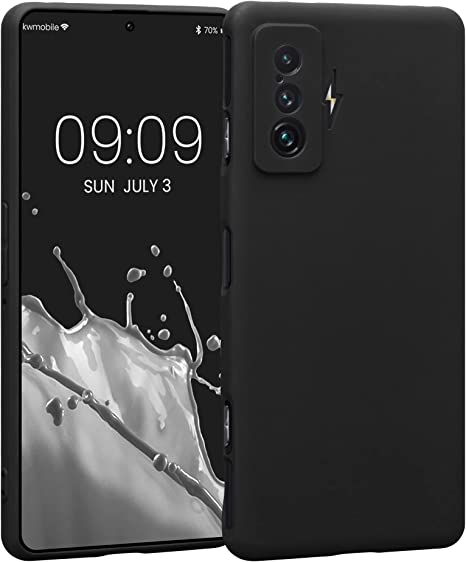 kwmobile Carcasa Compatible con Xiaomi Poco F4 GT - Funda TPU antihuellas con Protector de cámara - Negro Mate