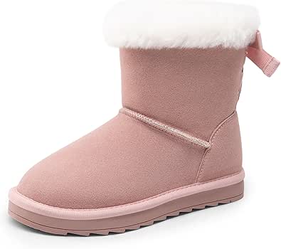 DREAM PAIRS Girls Boots Kids Winter Faux Fur Warm Snow Ankle FuzzyChic Kid's Bow Boots for Toddler/Little Kid