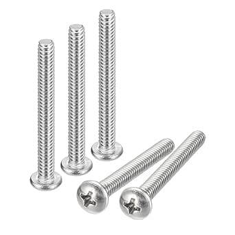 uxcell #10-24x1-3/4" Pan Head Machine Screws, 304 Stainless Steel 18-8 Screw, Phillips Drive, Fully Threaded, Bright Finish, Pack of 20