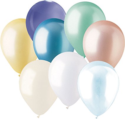 Mayflower Distributing 100 Count Latex Balloons, 12", Pearl Assorted