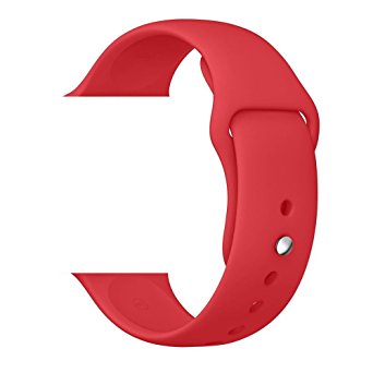 WESHOT Apple Watch Band, Silicone Soft Replacement Watch Band Strap For Apple Watch Sport Edition 42MM Red M/L