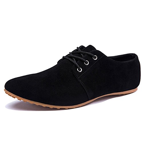Rainlin Men's Casual Suede Leather Lace up Oxford Shoes Walking Flats