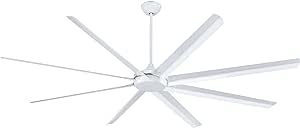 Westinghouse Lighting 7310000 Widespan, Industrial Indoor/Outdoor Ceiling Fan with Remote Control, 100 Inch, White Finish, DC Motor