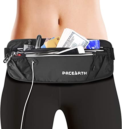 PACEARTH Fanny Pack Waist Bag with RFID Block - Theft Protection Water Resistant Hip Bum Bag with Adjustable Strap Earphone Hole for Men Women Outdoors Workout Traveling Jogging Running Hiking Cycling