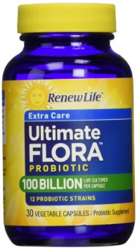 Renew Life Ultimate Flora Extra Care Probiotic 100 Billion Formerly Ultra Potent 30 Count