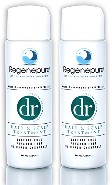 Regenepure - DR Shampoo, Hair and Scalp Treatment, Supports Hair Growth, 8 Ounces (2 Pack)