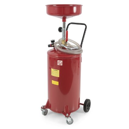 ARKSEN© 20 Gallon Portable Waste Oil Drain Tank Air Operated, Red