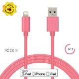 iPhone 6 Charger Apple MFi Certified Cambond 8 Pin 6ft Data Sync and USB Lightning Cord for iPhone 6s  6s Plus iPhone 6  6 Plus iPhone 5s 5c 5 iPad Air 2 Mini 2  3  4 iPad Pro iPad 4th Peach 6ft