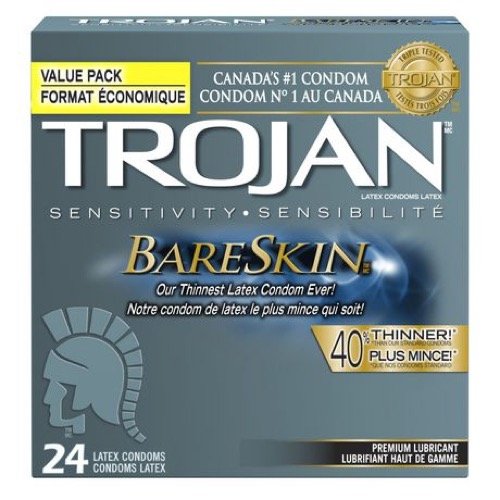 Trojan Bareskin Lubricated Latex Condoms