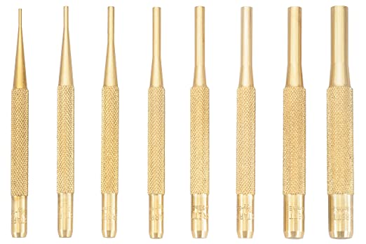 Starrett SB565Z Brass Drive Pin Punches Set, 8 Pieces