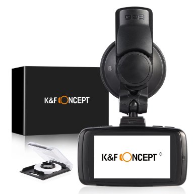 K&F Concept Car Dashcam 1296P HD 2.7 Inch 170 Degree Wide Angle Car Dashboard Camera DVR with GPS,CPL Filter,G-Sensor,WDR Night Mode