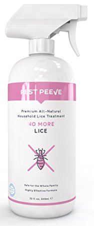 No More Lice - Powerful, Natural Household Lice Treatment, Defense & Prevention Spray - For Home, Bedding, Clothing, Furniture and More - Eco-friendly and Safe for the Family (32 oz)