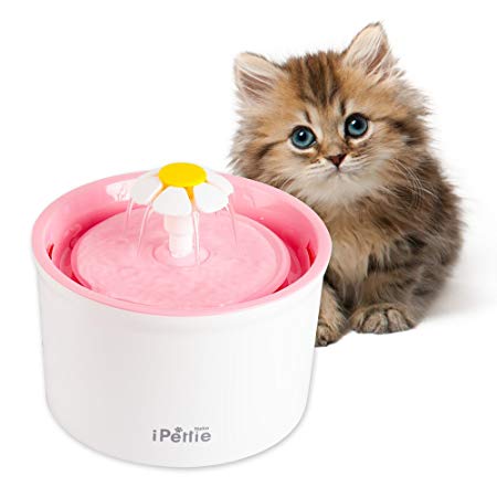 iPettie Neko NR2 Pet Drinking Water Fountain, 1.6L with Super Quiet Pump and Replaceable Filter, Healthy & Clean Pet Water Dispenser, Color Baby Pink